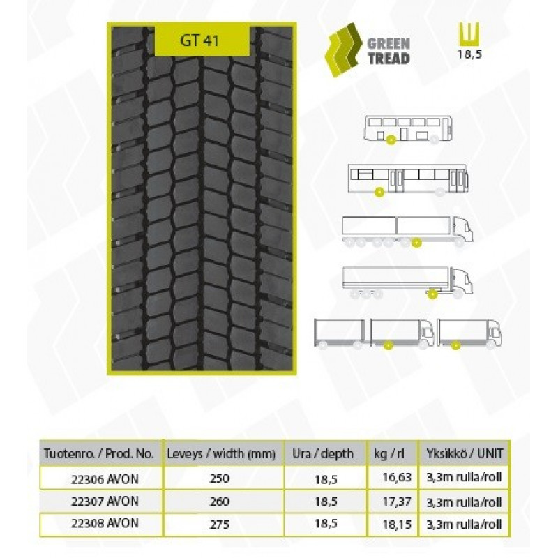 GT 315/70R22,5 GT41 EU1 Retreaded 3PMSF