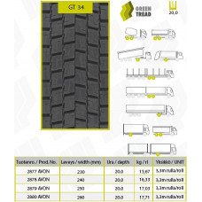 GT 295/80R22,5 GT34 MICH1 Retreaded M+S