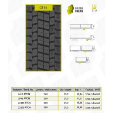 GT 315/70R22,5 GT54 EU1 Retreaded M+S M+S